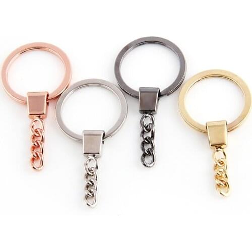 10pcs/lot Key Ring Mix Color Round Key Chain With Rolo Chain Accessory Wholesale