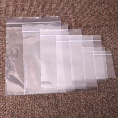 100X Clear Grip Self Press Seal Resealable Zip Lock Plastic Jewelry Bags 8 Sizes HX6D