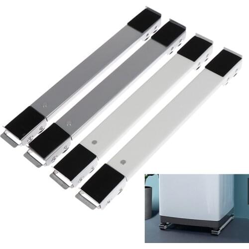 2Pcs Washing Machine Stand Movable Adjustable Refrigerator Base Mobile Roller Bracket Universal Washing Machine Dryer Holder