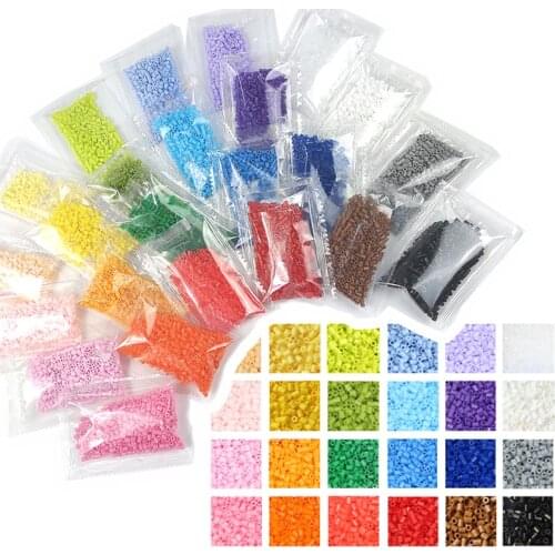 24colours/set Yantjouet 2.6mm Mini Beads Set 500PCs Supplementary DIY Hama Beads Iron Beads Puzzle Gift
