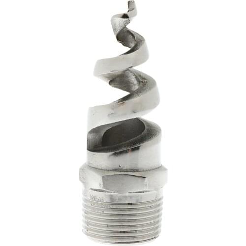 3/4 Inch Male Thread 316 Stainless Steel Spiral Spray Jet Nozzle 120-Degree - Easy to Install