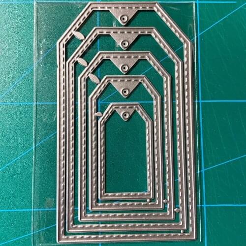 5pcs Label Shape Frame Metal Cutting Dies DIY Scrapbooking Paper Photo Album Craft Card Embossing Mold Handmade Stencils Dies