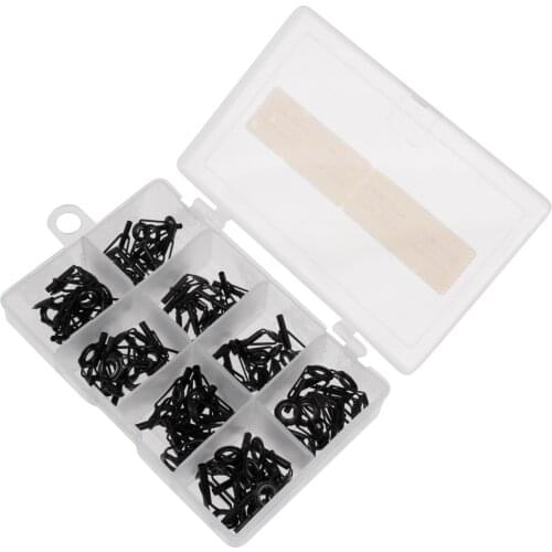 80 Pieces Fishing Rod Rings for Repair Kit DIY 8 Sizes Stainless Steel Ceramic Fishing Rod Guides with Tackle Box Accessories