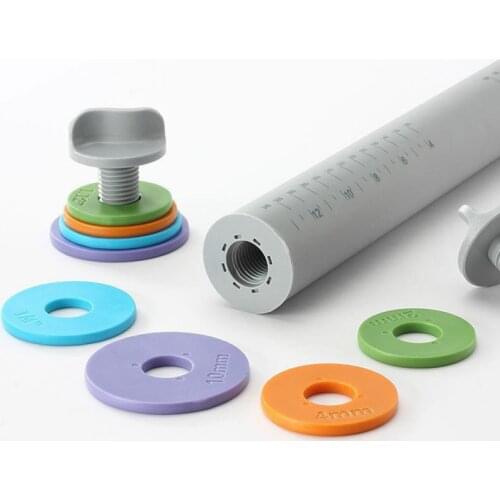 Non-Stick Silicone Rolling Pin Pastry Dough Flour Roller Kitchen Baking Cooking Tools Christmas Rolling Pin Adjustable Thickness