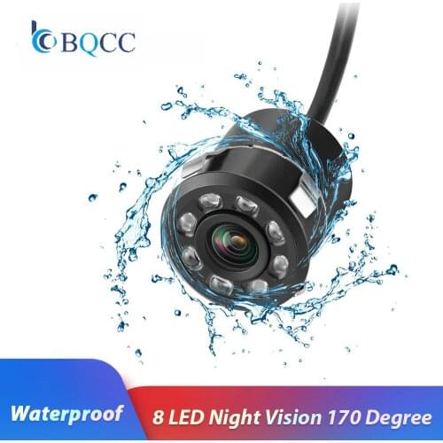 18.5mm Car Back Up Camera HD Color Reverse Rear View 8 LED Night Vision 170 Degree Mini Waterproof CCD Image