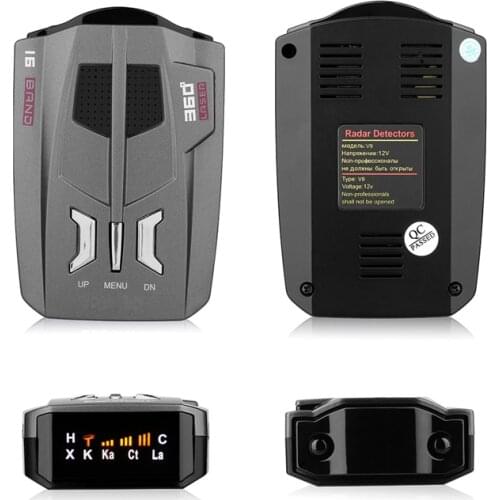 YASOKRO V9 Vehicle Radar Detector (English/Russian ) 360 Degree Car Trucker Speed Sensor Voice Alert Warning 16 Band LED Display
