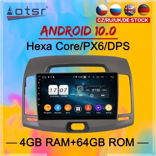 2 Din IPS Android 10 DSP Car Multimedia Player For Hyundai Elantra 4 2006 - 2010 GPS Navigation Audio Radio WIF stereo head unit