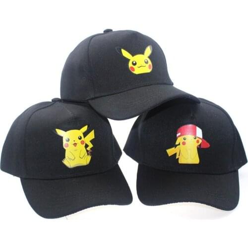 Anime Pokemon Pikachu Baseball Cap Pikachu Hat Adjustable Pokemon Cosplay Hip Hop Cap Men Women Adult Hat Figures Toys Gift