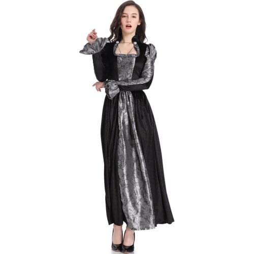 Black Gothic Anime Vampire Costume for Women Victorian Queen Masquerade Costume For Halloween carnival Costumes