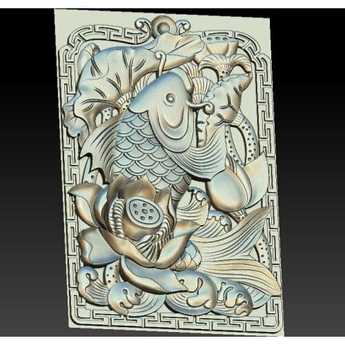 Fish 3d STL relief digital file -(72) STL Model for CNC Router Aspire Artcam 3D Printer Carving Engraver Bas Relief