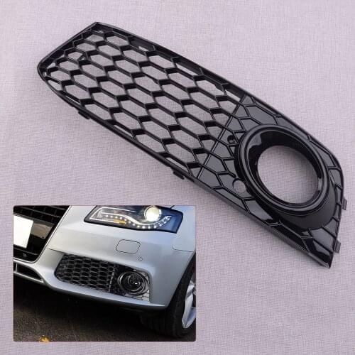 CITALL 8K0807681 Left Honeycomb Design Mesh Fog Light Grill Grille Cover Fit for Audi A4 B8 2009-2011 2012 Base Sedan 4-Door