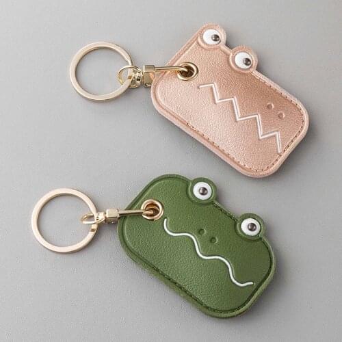 Student Campus Badge Card Holders with Keychain Kawaii Cartoon Dinosaur Radish Plastic Bus ID Card Protection Cover Couple Gift