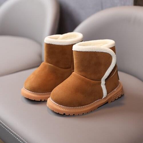 Children Winter Warm And Cozy Boots Suede upper Snow Boots For Boys And Girls Comfy Kids 1-3 Years Toddler Boots