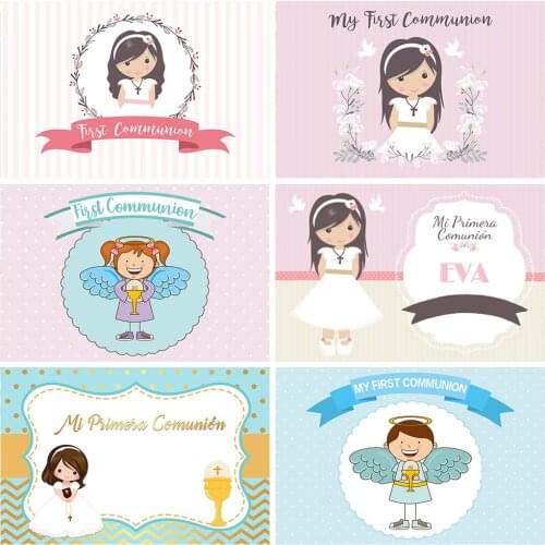 Girl First Communion theme Photography Backdrop Customize Photography Studio Photo Backgrounds for Girl Birthday Party Photocall