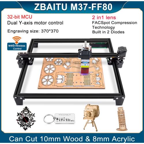 New S-Master-2 laser engraving machine, 30w/40w/80w, cutting machine, 370*370mm large area, dual Y-axis motor, engraving stainle