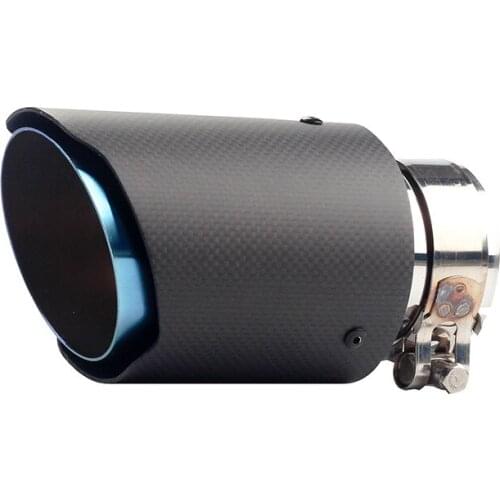 Carbon fiber Matt straight edge tail throat blue baking stainless steel exhaust pipe is suitable for various sizes