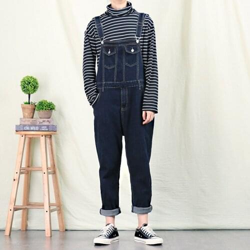 Mens Bib Pants Retro Slim Denim Bib Pants Mens Korean Slim Pants Stretch Sling Pants More Sizes S-4XL 5XL