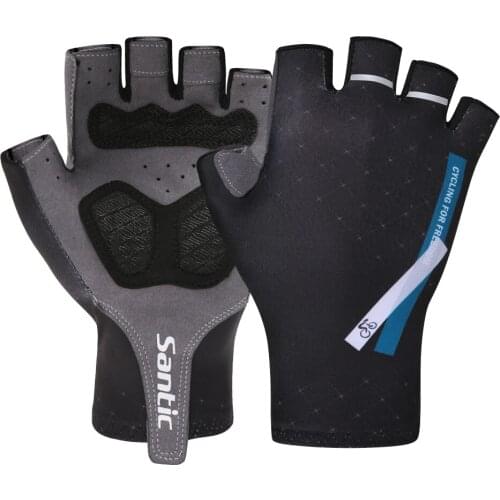 Santic Men Cycling Gloves Short Finger Road Bike Gloves Bicycle Half Finger Gloves Breathable Comfortable Mesh Asian Size W0P061