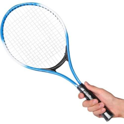 Kids Tennis Racket Set, Iron Alloy Practice Tennis Racquet with Ball and Carry Bag for Beginner, Children, Blue