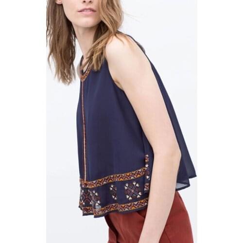 Obrix Light Summer Short Sleeveless Casual Female Blouse