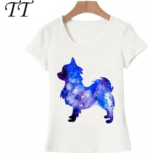 Very stylish Long Haired Chihuahua Watercolor T-Shirt Summer Fashion Women t-shirt Dog Print Casual Tops Hipster Cool Girl Tees