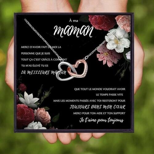 Heart Pendant Necklace for Women Mum MOTHER Crystal Chain Necklace MOMMA Mom Necklaces Women Family Jewelry Christmas Gift