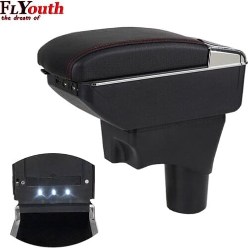 Armrest Box For Nissan Sunny Versa 2011-2016 USB Charging Car Arm Rest Rotatable Centre Console Storage Box Car Styling
