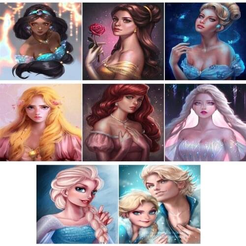 Full Square/Round Diamond Embroidery Anime princess 5D DIY Diamond Painting Mosaic Home Decoration Gift New