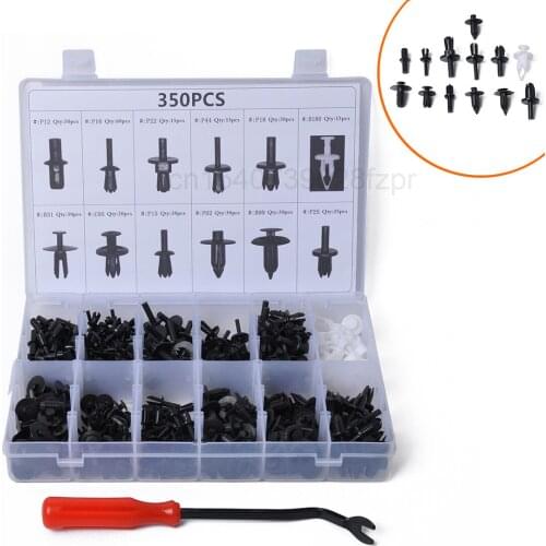 Straight 350pcs Boxed Buckle + Door Nail Driver / Automobile Plastic Pierced Nail Buckle Boxed Set