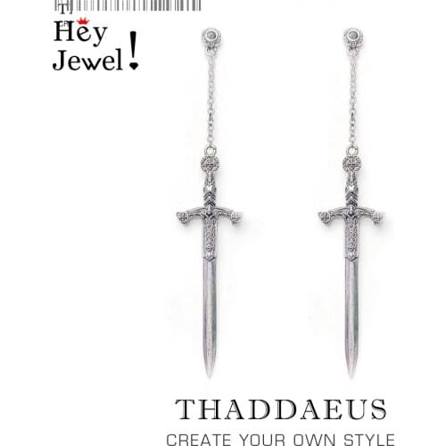Earrings Richly Ornamented Sword,Europe Fine Jewelry For Women Men,2021 Summer Brand New Sterling Silver 925 Fantasy Gift