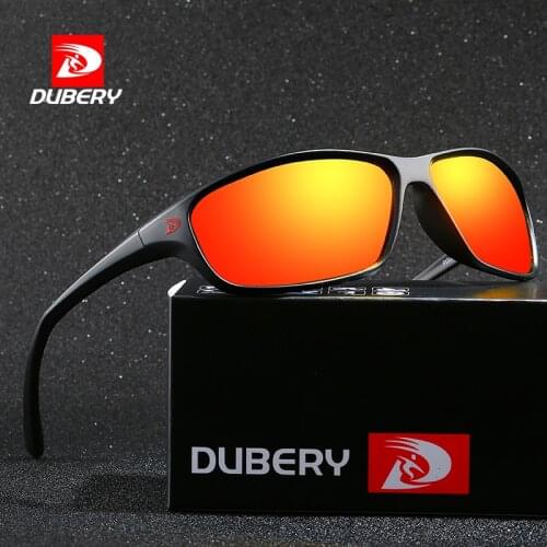 DUBERY Vintage Sunglasses Polarized Mens Sun Glasses For Men Driving Black Square Oculos Male 10 Colors Model 135