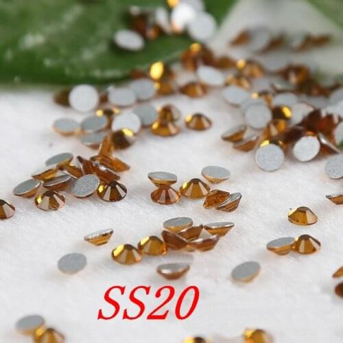 SS20 1440pcs/lot gold applique strass rhinestones non hot fix rhinestones for wedding dress garment accessaries