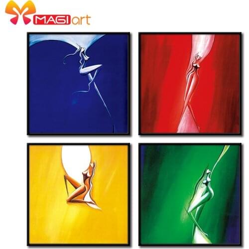 Cross stitch kits Embroidery needlework sets 11CT water soluble canvas patterns 14CT Abstract painting Ballet Girl-NCMP016