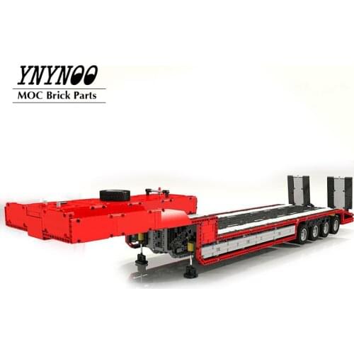 High-Tech Tractor Truck Tower Head MOC-4814 LOWBOY-Trailer Compatible with Lucios Tractor Truck MOC Building Blocks Bricks Toys