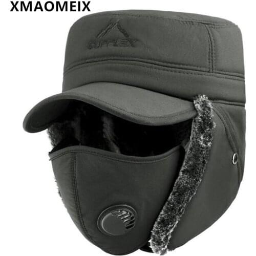 XMAOMEIX New Winter Warm Ear Protection Bomber Hats For Men Women Fluff Thermal Earmuffs Hat Cold Proof Couple Ski Caps Flat Cap