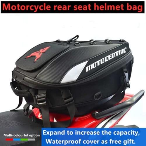 Waterproof Back seat bag Motorcycle bag Moto Helmet bag Luggage bags Outdoor Motocross backpack Rider Motorbike Tail rear Side