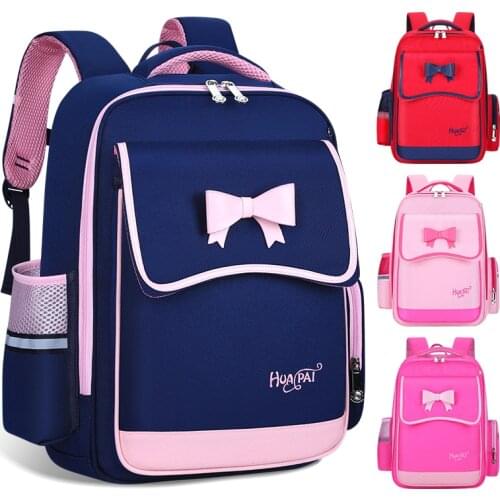 Childrens School Bag 6~12 Year Girls Backpack Lovely Students Princess Book Bag for Girl Big Capacity Bowknot Schoolbag