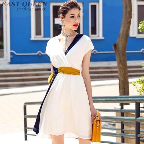 Women asymmetric dress sexy ladies business office music festival fashion dress sundress female midi dress with belt DD338 C