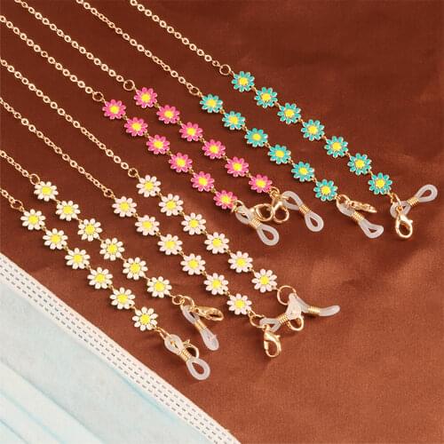 Men Women Metal Glasses Chain Sunglasses Flowers Beaded Eyeglass Lanyard Hold Strap Eyewear Retainer Jewelry Rope New 2019