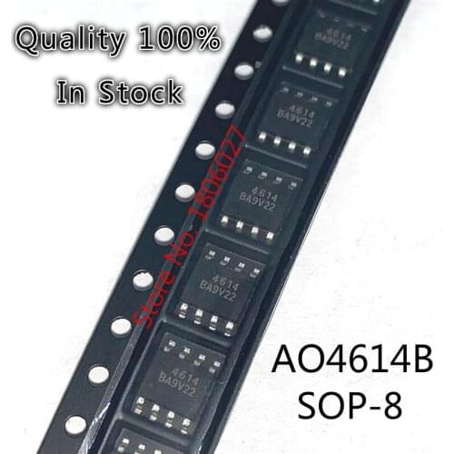 10PCS/LOT New AO4614B AO4614 4614B SOP-8 MOS field effect tube N+P channel 40V SOP8