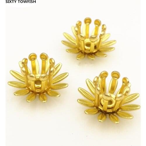 100pieces/lot Vintage Flowers Slice Original Brass Color Charms Jewelry Making Findings DIY Components B10019