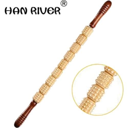 No paint color 16 rounds of coarse yoga meridian rods full-body massage stick rolling back massage lamented the waist neck leg w