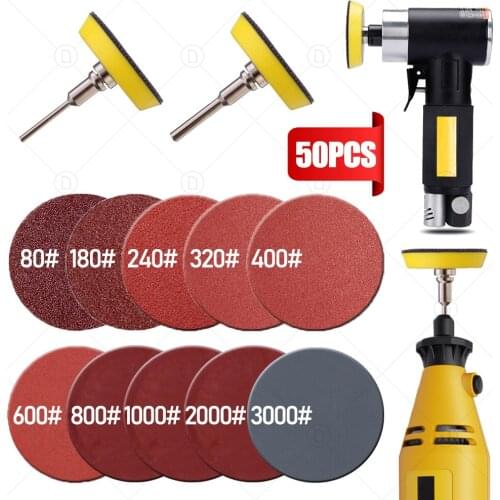 2 Inch Sandpaper Assortment 80-3000 Grit Interface Buffering Pad Adhesive Sander Disc For Sanding Grinder Polishing Pack Of 100
