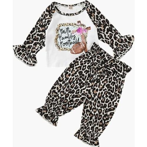 2019 Toddler Girl Clothes Kids Baby Girls Leopard Letter Long Sleeve Tops +Pants Leggings Outfits Clothes Tracksuit Size1-5Y