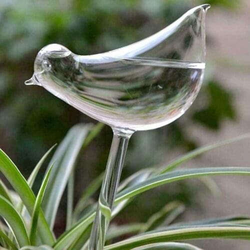 25CM x10CM 1Pc Plant Waterer Self Watering Globes Bird Shape Hand Blown Clear Glass Aqua Bulbs Vases Decoration