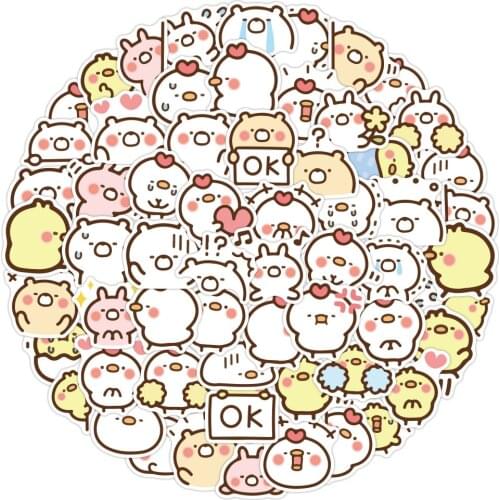 60pcs/ cute anime chick decoration sticker dDIY bullet diary photo album scrapbook kawaii stationery sticker school supplies