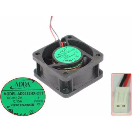 ADDA AD0412HX-C51 DC 12V 0.15A 40x40x20mm 2-wire Server Cooling Fan