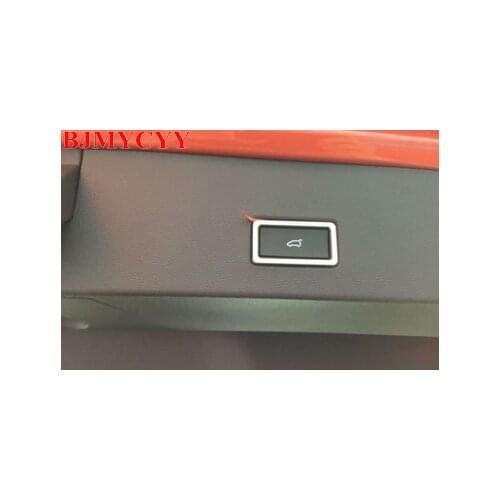 BJMYCYY Automobile trunk electric switch key stainless steel decorative frame For Volkswagen T-ROC T ROC 2018 Accessories