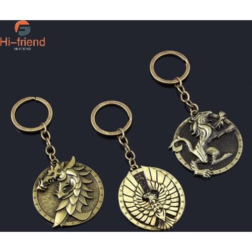 Game The Elder Scrolls Keychain Animal High Quality Coin Badge Key Ring for Women Man Favorites Commemorate Jewelry