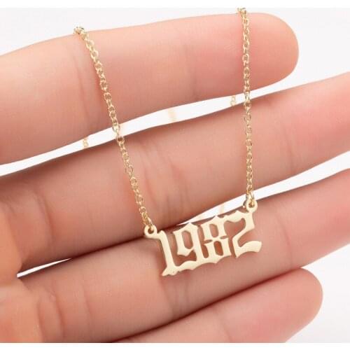 Chains on the neck statement necklace womens stainless steel birthday digital pendants woman accessories fashion necklaces